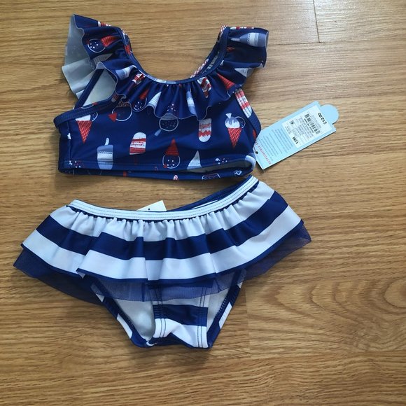 Cat & Jack Swim Popsicle Ruffle Baby Girl Bikini Cat And Jack Size